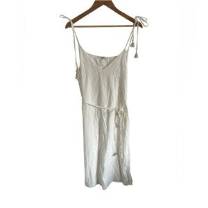 Subtle Luxury Linen Cotton White Dress, size S/M